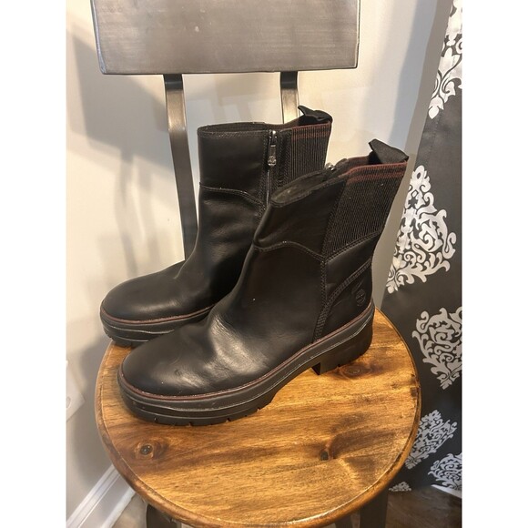 Timberland Malynn Waterproof Chelsea Boots Booties Women’s Size 9 Black Grunge - Picture 2 of 9
